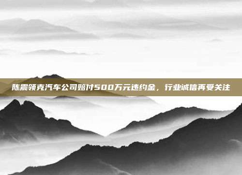 陈震领克汽车公司赔付500万元违约金，行业诚信再受关注