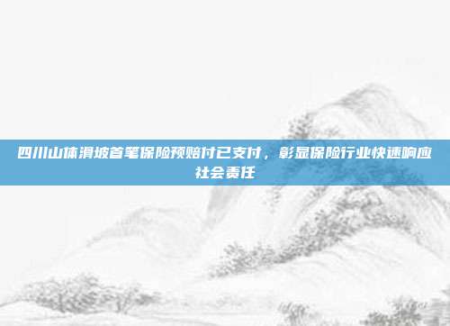 四川山体滑坡首笔保险预赔付已支付，彰显保险行业快速响应社会责任