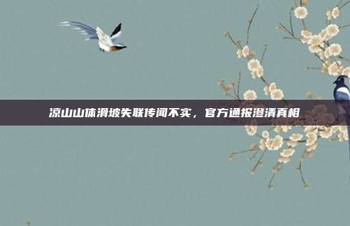 凉山山体滑坡失联传闻不实，官方通报澄清真相